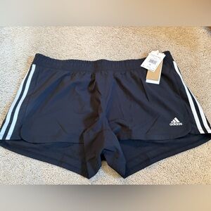Adidas Black Shorts with White Stripes